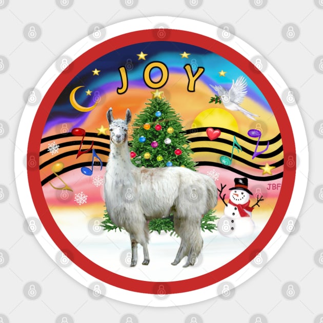 "Christmas Music" with a Llama Sticker by Dogs Galore and More